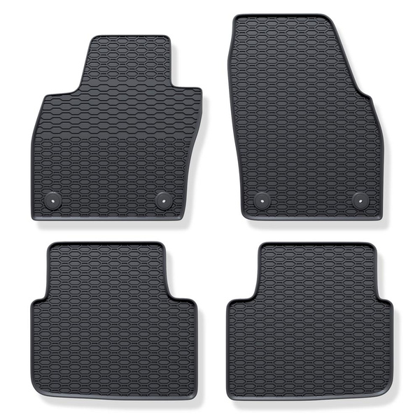Gummifußmatten Auto für Skoda Scala Hatchback (2019-....) - Gummimatten Gummi Fußmatten - schwarz - 4 Stk.