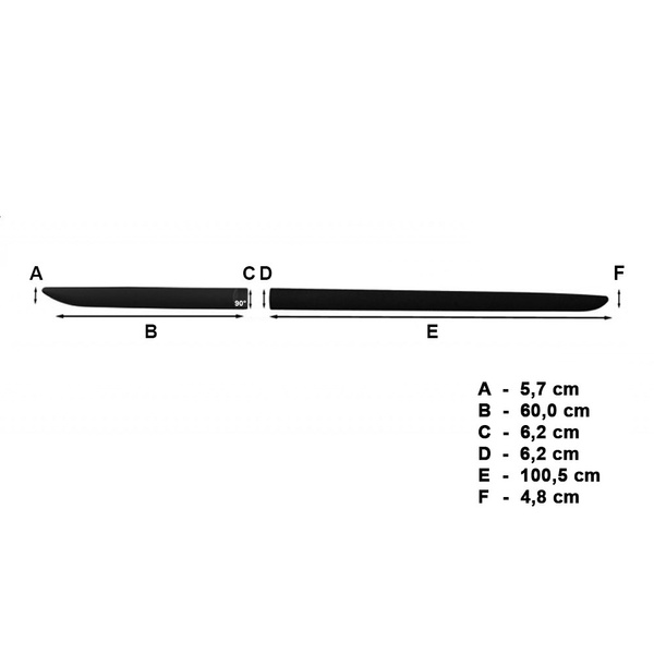 Schwarze Auto Seitenschutzleisten Skoda Kamiq SUV (2019-....) - (Länge: 1005mm; 600mm)
