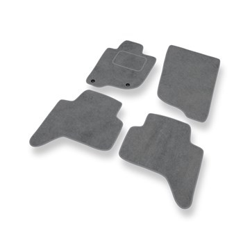 Fußmatten Auto für Mitsubishi L200 IV Pick-Up (2006-2015) - Premium Velours grau