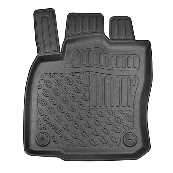 Set Kofferraumschale und angepasste Autoteppiche TPE PREMIUM für: Audi Q2 GA SUV (10.2016-....) - auf Varioboden in oberer Ladefläche (gerade Ladekante); Ausbuchtungen abschneidbar