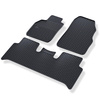 Gummifußmatten Auto für Renault Scenic II MPV (2003-2009) - Gummimatten Gummi Fußmatten - schwarz - 3 Stk.