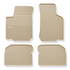 Gummifußmatten Auto für Volkswagen New Beetle Hatchback, Cabriolet (1998-2010) - Gummimatten Gummi Fußmatten - beige - 4 Stk.