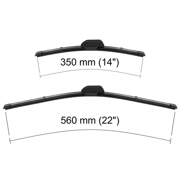 Vordere Scheibenwischer für Chevrolet Spark I, II Hatchback (02.2005-2014) - Wischerblätter Flach