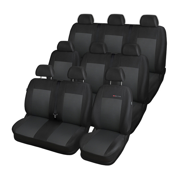 Maßgeschneiderte Sitzbezüge Auto für Ford Transit Custom Van (2012-2023) - Autositzbezüge Schonbezüge für Autositze - für drei Reihen (2+1; 3x1; 2+1) - E3