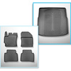 Set Kofferraumschale und angepasste Autoteppiche TPE für: Toyota Corolla XII E210 Touring Sports (03.2019-....) - oberer Kofferraum (ebene Schwelle);beweglicher Boden in höchster Stellung;auch für Hybride
