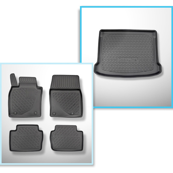 Set Kofferraumschale und angepasste Autoteppiche TPE für: Mazda 3 IV BP Hatchback (03.2019-....)