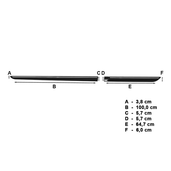 Schwarze Auto Seitenschutzleisten Seat Altea XL MPV (2006-2015) - (Länge: 1000mm; 647mm)