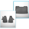 Set Kofferraumschale und angepasste Autoteppiche TPE für: Volkswagen Caravelle T6, T6.1 Van (06.2015-2024) - kürzer Radstand; hinter der 3. Sitzreihe