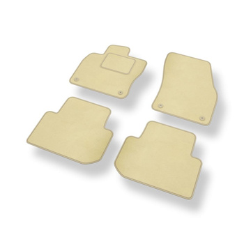 Fußmatten Auto für Volkswagen Tiguan II SUV (2015-2024) - Premium Velours beige 