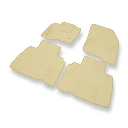 Fußmatten Auto für Ford Edge SUV (2016-2020) - Premium Velours beige Automatten Autoteppiche