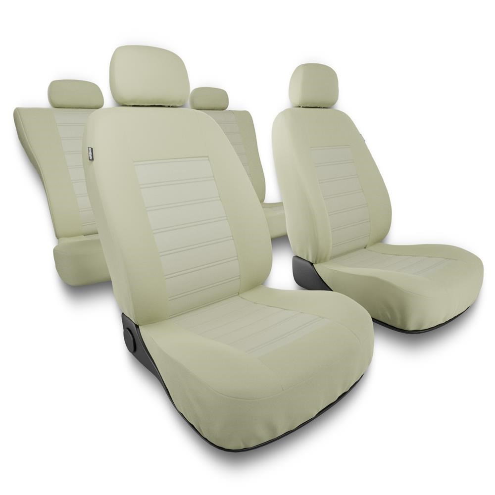 Universal Sitzbezüge Auto für Dacia Duster I, II (2010-2019) -  Autositzbezüge Schonbezüge für Autositze - MD-8 Muster 2 (beige)