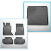 Set Kofferraumschale und angepasste Autoteppiche TPE für: BMW 5er F11 Touring (2013-04.2017) - X-drive;vordere Sitzabstandsführungen (hinten) 365mm