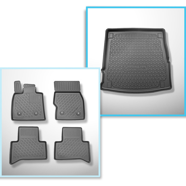 Set Kofferraumschale und angepasste Autoteppiche TPE für: Alfa Romeo Stelvio 949 SUV (01.2017-....) - mit Soundsystem