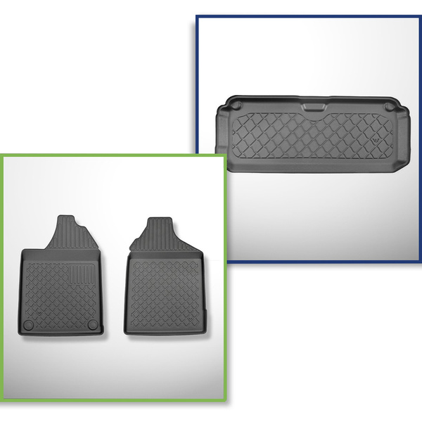 Set Kofferraumschale und angepasste Autoteppiche TPE für: Aixam Miniauto Cross Hatchback (2010-2016)
