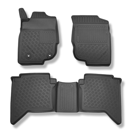 TPE Fußmatten Auto für Toyota Hilux VII Pick-Up (2006-08.2016) - schwarz Automatten Autoteppiche - Doppelkabine