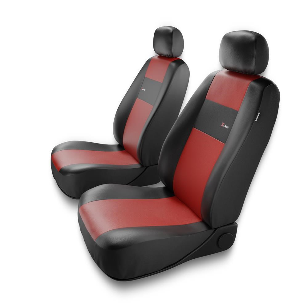 Universal Sitzbezüge Auto für Seat Leon I, II, III (1999-2019) - Vordersitze  Autositzbezüge Schonbezüge - 2XL-RD rot