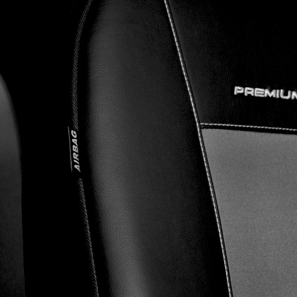 Maßgeschneiderte Sitzbezüge Auto für Renault Trafic III Van (2014-....) nur vordere Sitze - 1+2, Zugang zum Fach im Beifahrersitz - Autositzbezüge Schonbezüge für Autositze - szary