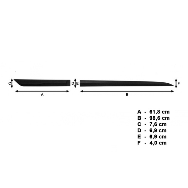 Schwarze Auto Seitenschutzleisten Suzuki Vitara SUV (2015-....) - (Länge: 986mm; 618mm)