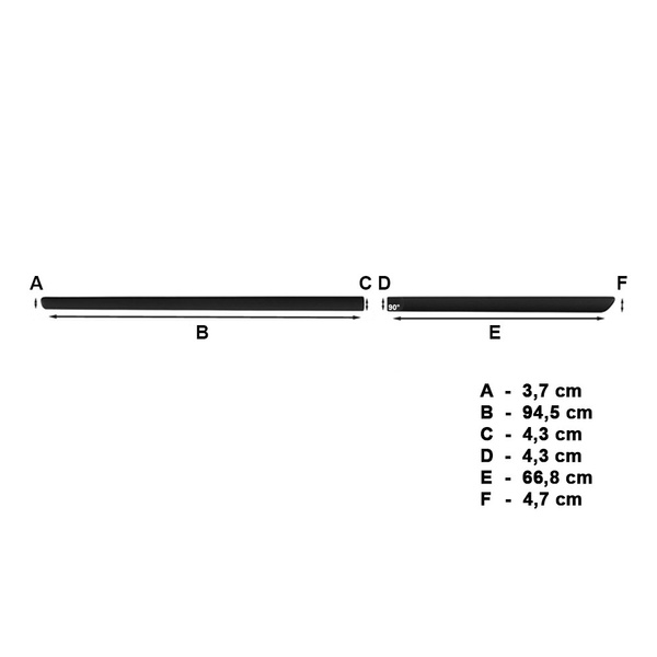 Schwarze Auto Seitenschutzleisten Opel Corsa C Hatchback (5 Türen) - (2000-2006) - (Länge: 945mm; 668mm)
