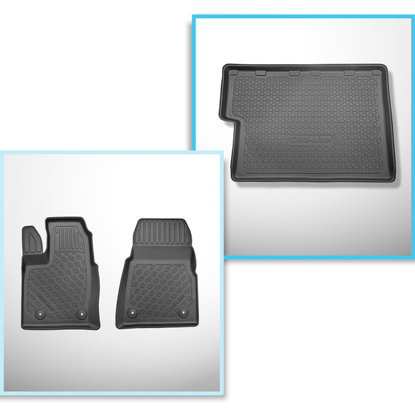 Set Kofferraumschale und angepasste Autoteppiche TPE für: Ford Tourneo Custom L2 Van (01.2013-2018)