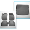 Set Kofferraumschale und angepasste Autoteppiche TPE PREMIUM für: Opel Zafira B MPV (05.2005-2014) - 7 Sizte; 3. Reihe umgelegt