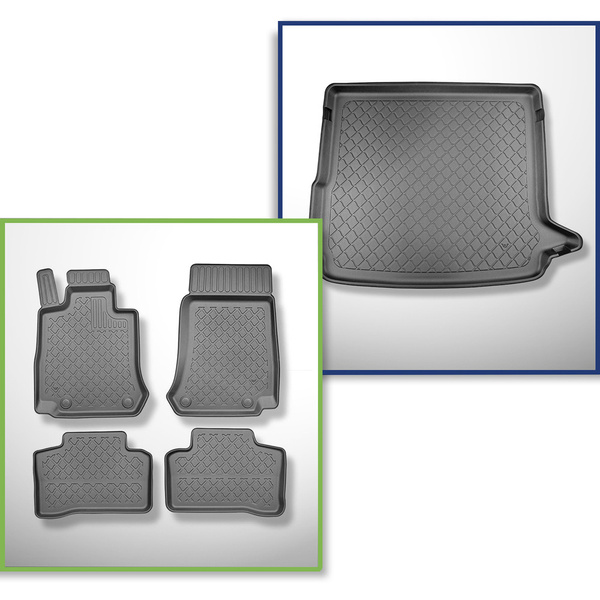 Set Kofferraumschale und angepasste Autoteppiche TPE für: Mercedes-Benz EQC N293 SUV (05.2019-2023)