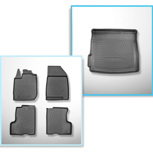 Set Kofferraumschale und angepasste Autoteppiche TPE PREMIUM für: Dacia Duster II SUV (01.2018-05.2024) - Zwei-Rad-Antrieb; auch für die LPG-Version (TC e 100 LPG)