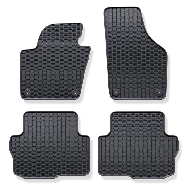 Gummifußmatten Auto für Volkswagen Sharan II Van (2010-2022) - Gummimatten Gummi Fußmatten - schwarz - 4 Stk.