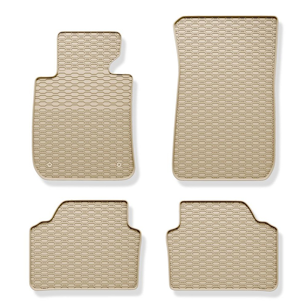 Gummifußmatten Auto für BMW 3er E90, E91 Limousine, Touring (2004-2013) - Gummimatten Gummi Fußmatten - beige - 4 Stk.