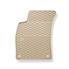 Gummifußmatten Auto für Audi A4 B6 Avant, Cabriolet, Limousine (2000-2006) - Gummimatten Gummi Fußmatten - beige - 4 Stk.