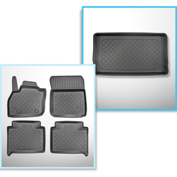 Set Kofferraumschale und angepasste Autoteppiche TPE für: Renault ZOE Hatchback 