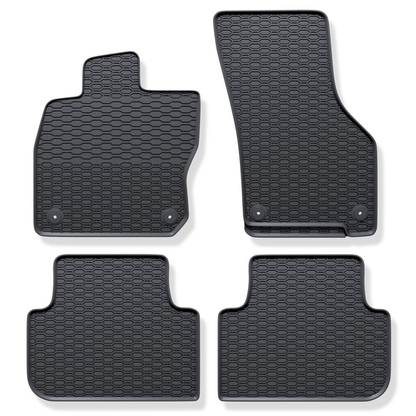 Gummifußmatten Auto für Seat Leon IV eTSI MHEV Sportstourer (2020-....) - Gummimatten Gummi Fußmatten - schwarz - 4 Stk.