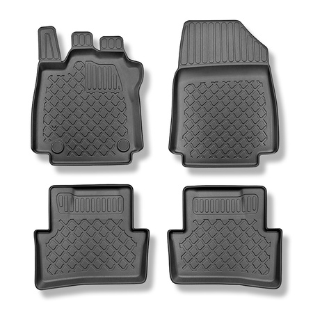 TPE Fußmatten Auto für Renault Clio IV Hatchback (10.2012-08.2019) - schwarz Automatten Autoteppiche