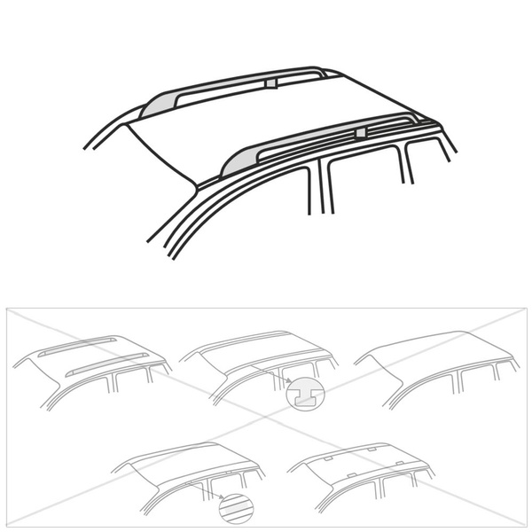 Stahl-Dachträger für BMW 5er E61 (2004-2009) - schwarz Dachträger Dachgepäckträger - Reling
