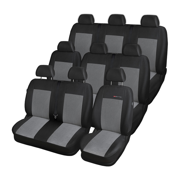 Maßgeschneiderte Sitzbezüge Auto für Opel Vivaro A Bus (2001-2014) 9 Sitze (nicht geteilte Sitzfläche) - Autositzbezüge Schonbezüge für Autositze - E2