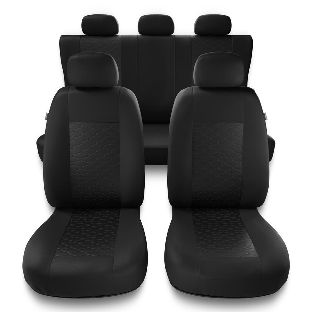 Universal Sitzbezüge Auto für Ford Focus I, II, III, IV (1998-2019) -  Autositzbezüge Schonbezüge für Autositze - MD-5 Muster 3 (schwarz)
