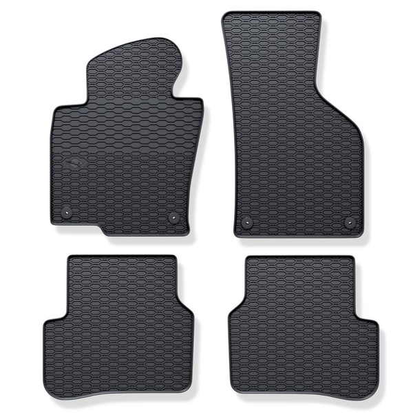 Gummifußmatten Auto für Volkswagen Passat CC Coupé (2008-2012) - Gummimatten Gummi Fußmatten - schwarz - 4 Stk.