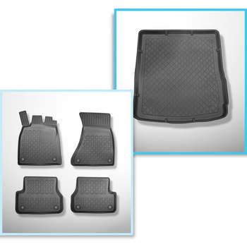 Set Kofferraumschale und angepasste Autoteppiche TPE für: Audi A6 C7 Avant (09.2