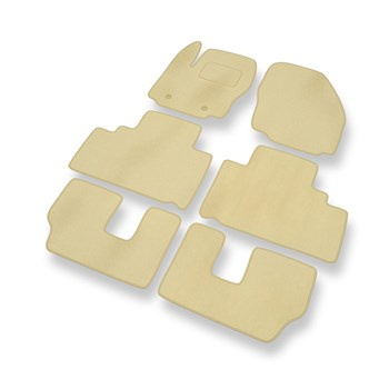 Fußmatten Auto für Ford Galaxy III MPV (2006-2015) - Premium Velours beige Autom