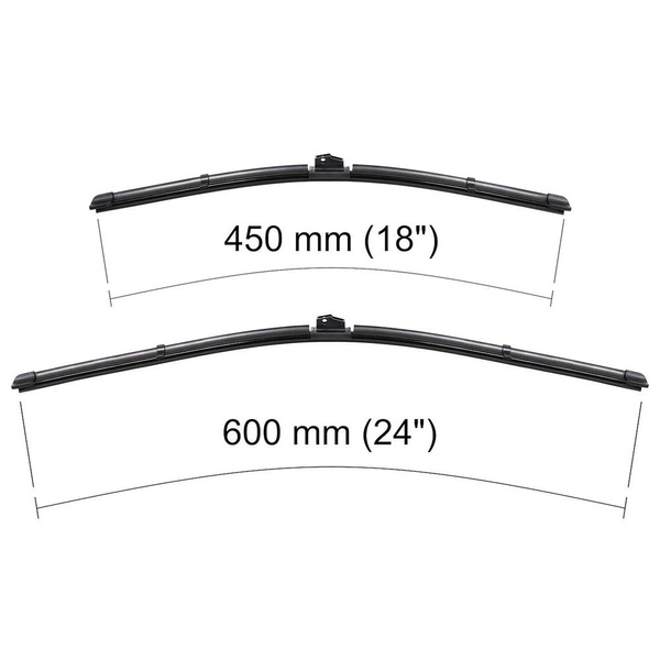 Vordere Scheibenwischer für Renault Megane II Coupé, Grandtour, Hatchback, Cabriolet, Limousine (01.2006-03.2010) - Wischerblätter Flach