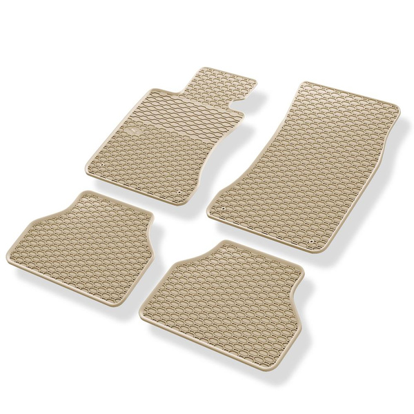 Gummifußmatten Auto für BMW 5er E60, E61 Limousine, Touring (2003-2010) - Gummimatten Gummi Fußmatten - beige - 4 Stk.