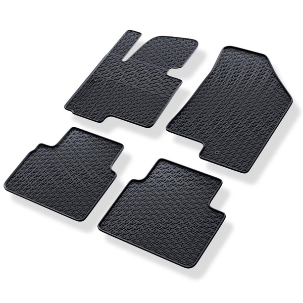 Gummifußmatten Auto für Hyundai ix35 SUV (2009-2015) - Gummimatten Gummi Fußmatten - schwarz - 4 Stk.