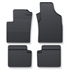 Gummifußmatten Auto für Fiat 500 Hatchback (2007-2024) - Gummimatten Gummi Fußmatten - schwarz - 4 Stk.