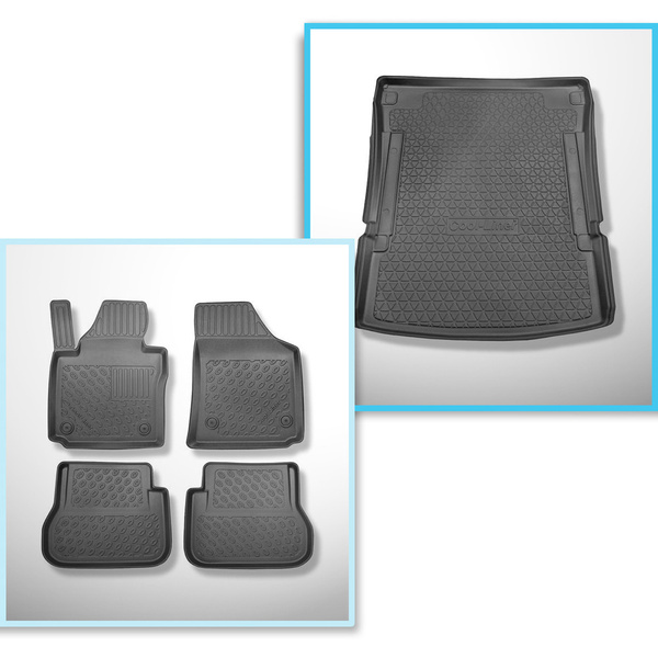 Set Kofferraumschale und angepasste Autoteppiche TPE für: Volkswagen Caddy IV Maxi Van (10.2007-10.2020) - Startline;5 Sitze;ohne 3. Sitzreihe