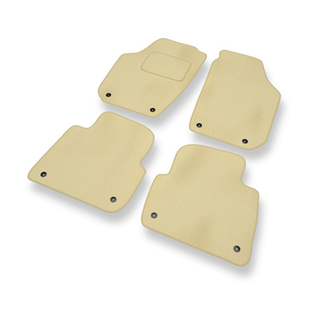 Fußmatten Auto für Skoda Roomster I (2006-2015) - Premium Velours beige Automatten Autoteppiche