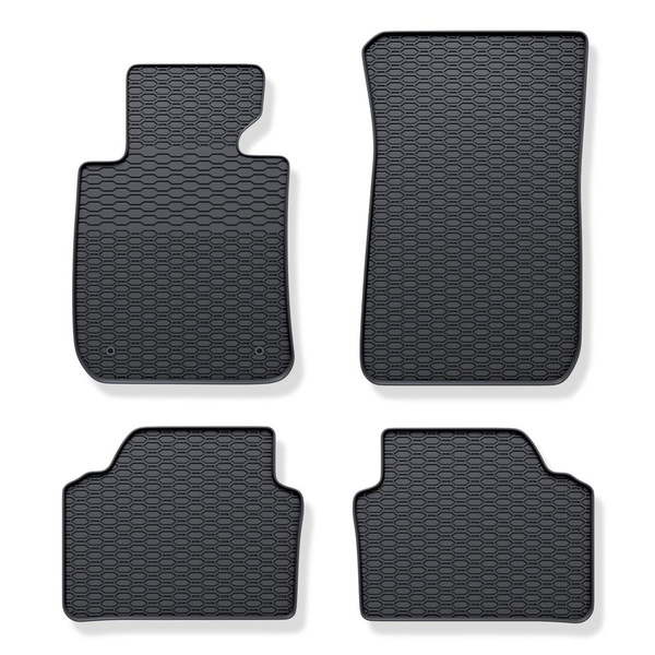 Gummifußmatten Auto für BMW 3er E90, E91 Limousine, Touring (2004-2013) - Gummimatten Gummi Fußmatten - schwarz - 4 Stk.