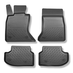 TPE Fußmatten Auto für BMW 5er F10 Limousine (2013-01.2017) - schwarz Automatten Autoteppiche - X-drive; vordere Sitzabstandsführungen (hinten) 365mm