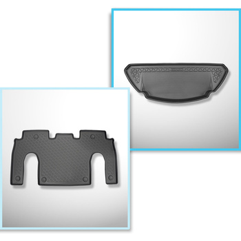 Set Kofferraumschale und angepasste Autoteppiche TPE für: Tesla Model X SUV (10.