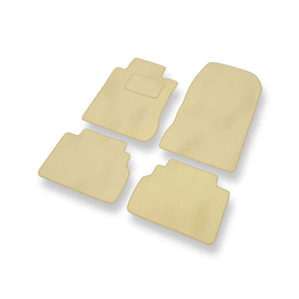 Fußmatten Auto für Mercedes-Benz E Klasse W210 Kombi, Limousine (1995-2003) - Premium Velours beige Automatten Autoteppiche