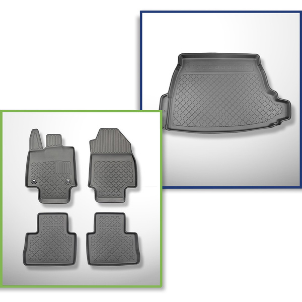 Set Kofferraumschale und angepasste Autoteppiche TPE für: Suzuki Across SUV (07.2020-....)